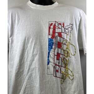 Track Gear Kyle Petty NASCAR T-Shirt Mens Large White Hot Wheels Vintage 90s Tee